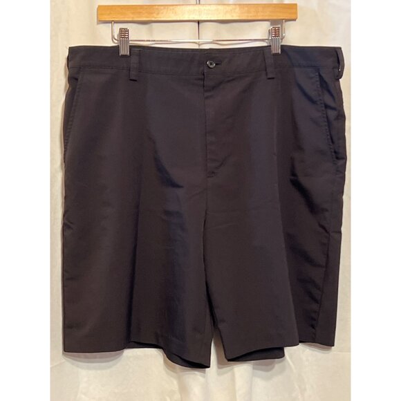 Izod Performx Mens Flat Front Black Shorts Size 38 Polyester Blend Stretch Fabri - Picture 1 of 8